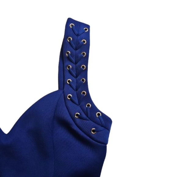 Guess Royal Blue Sleeveless Body Con Mini Dress Size 2 - Picture 4 of 6